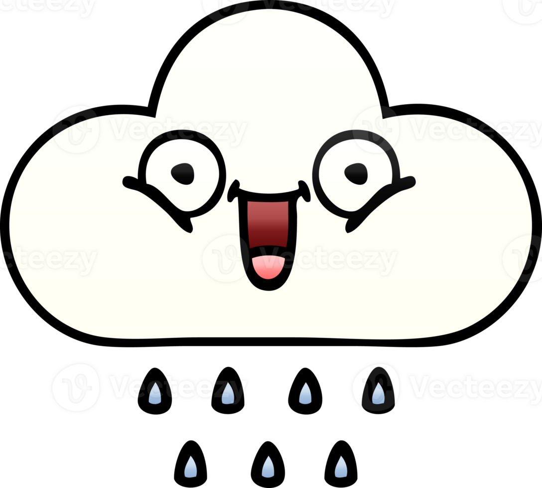 gradient shaded cartoon of a rain cloud png