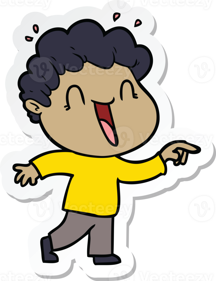 sticker of a cartoon happy man png