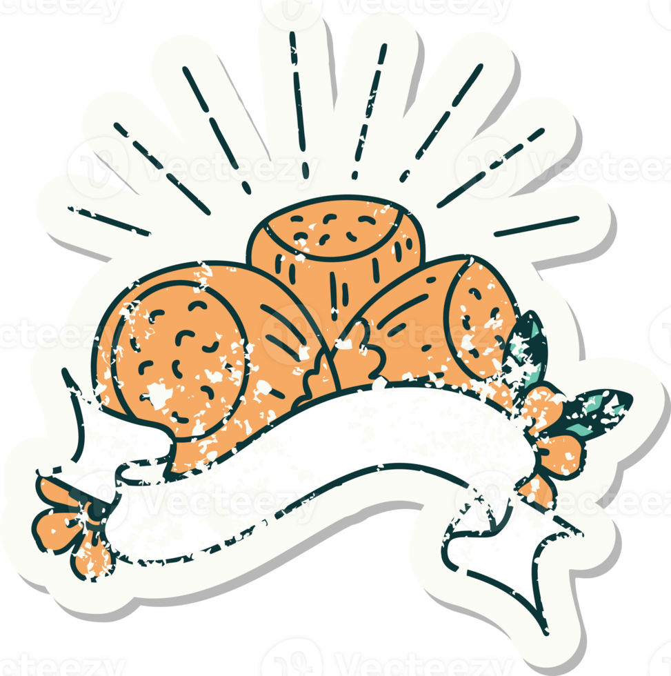 worn old sticker of a tattoo style hazelnuts png