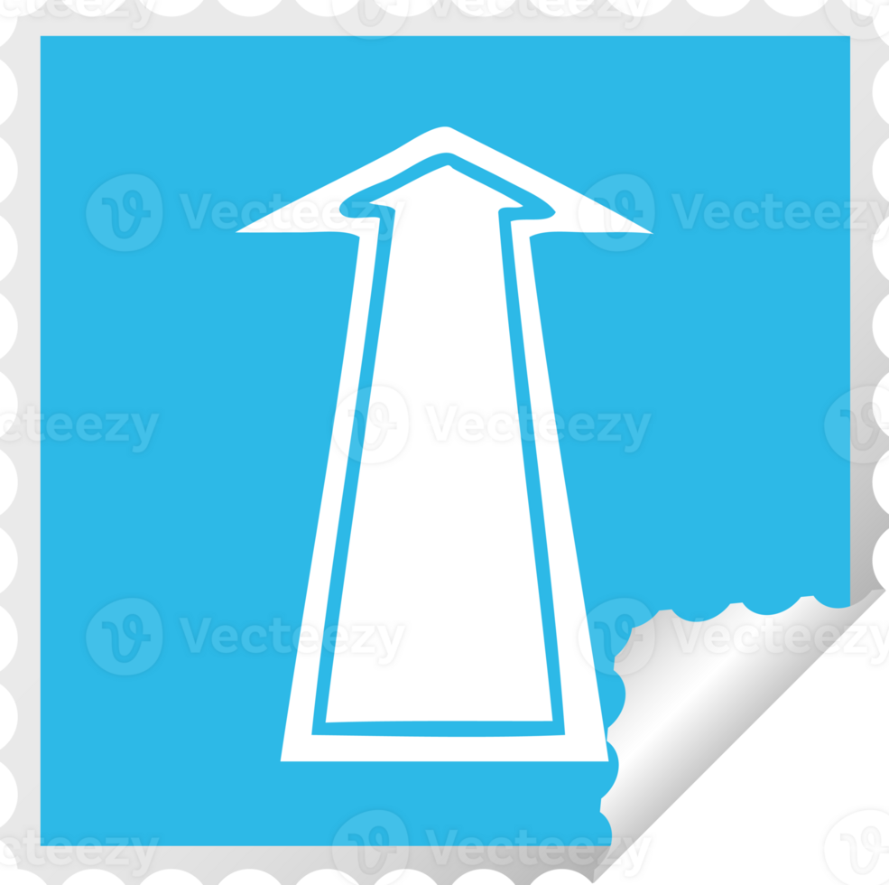 square peeling sticker quirky cartoon arrow png