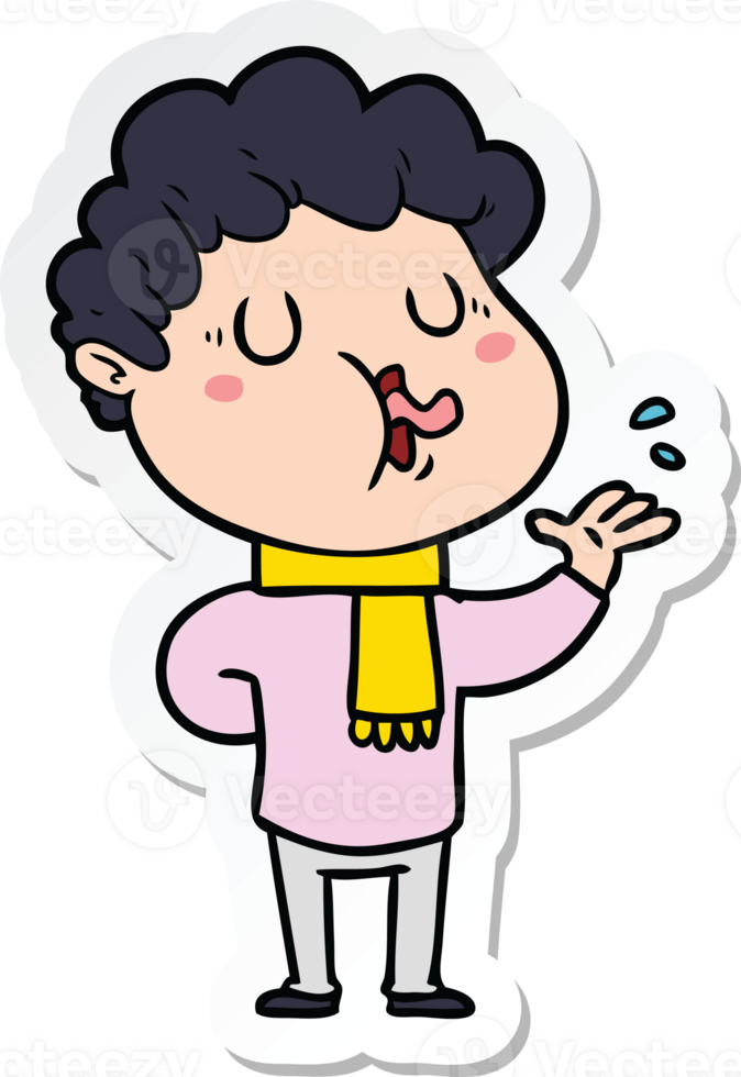 sticker of a cartoon man singing png