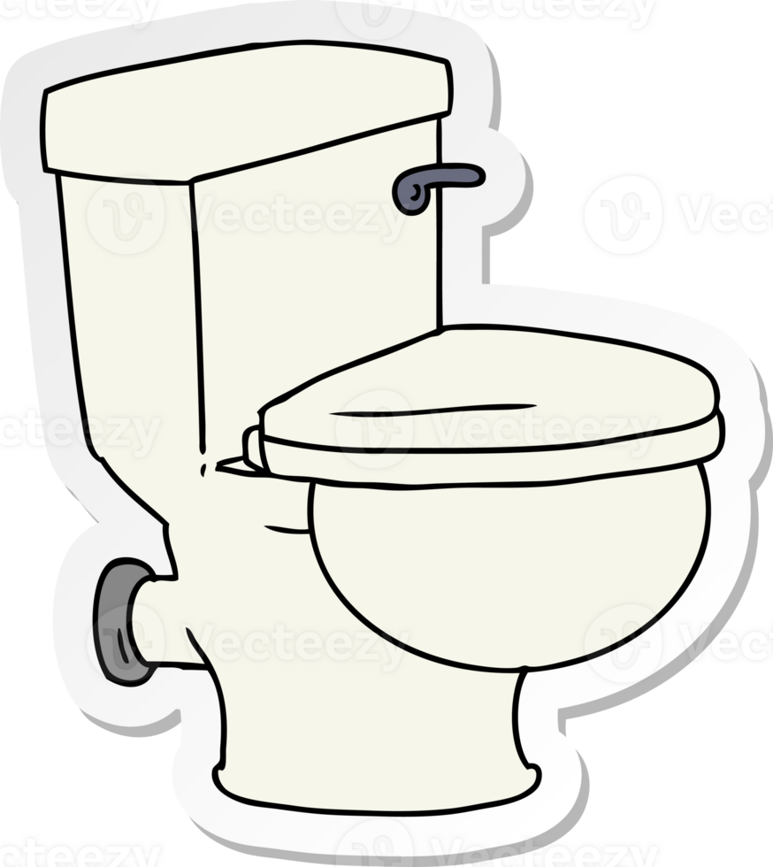 hand drawn sticker cartoon doodle of a bathroom toilet png