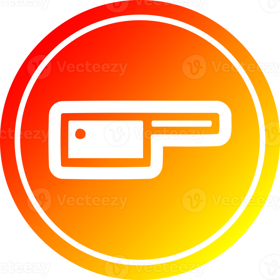 meat cleaver circular icon with warm gradient finish png