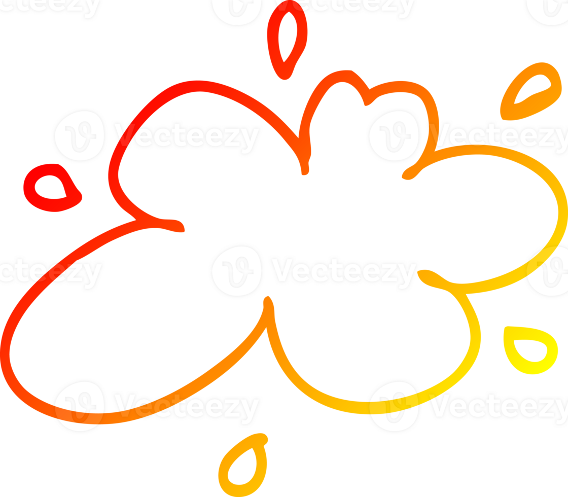 warm gradient line drawing of a cartoon water splash png