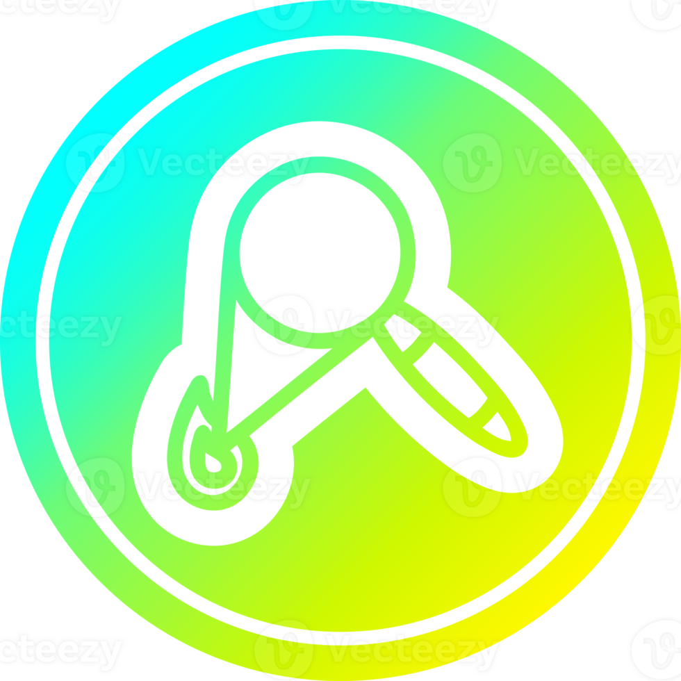 magnifying glass burning circular icon with cool gradient finish png