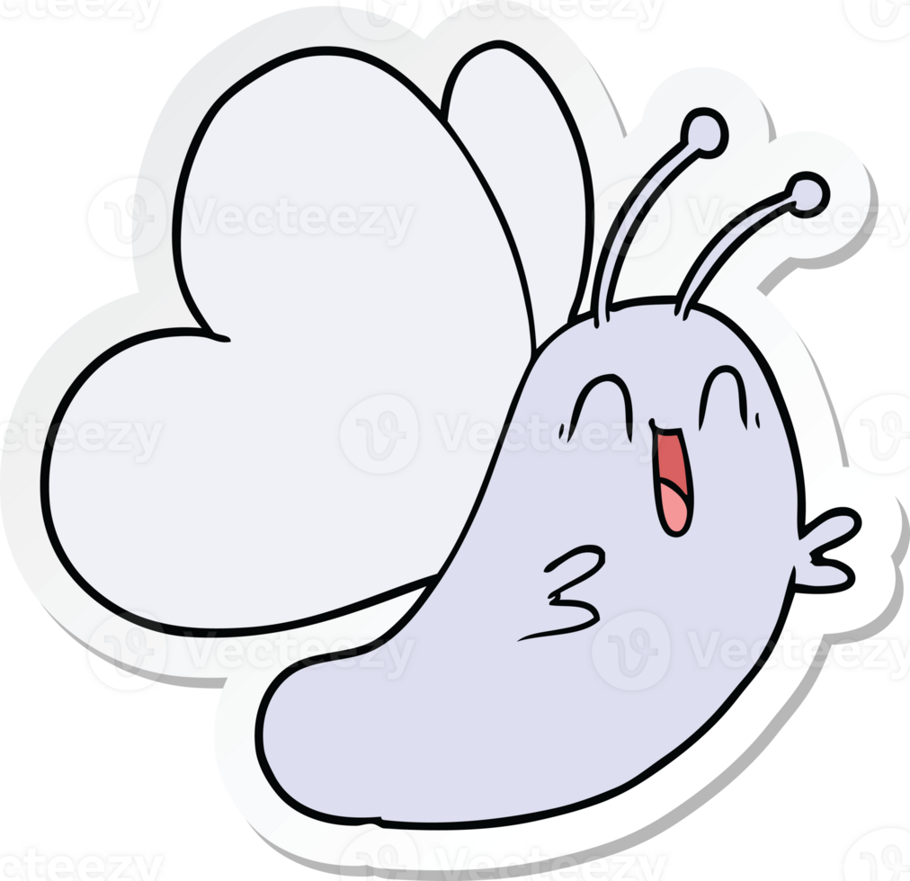 sticker of a funny cartoon butterfly png
