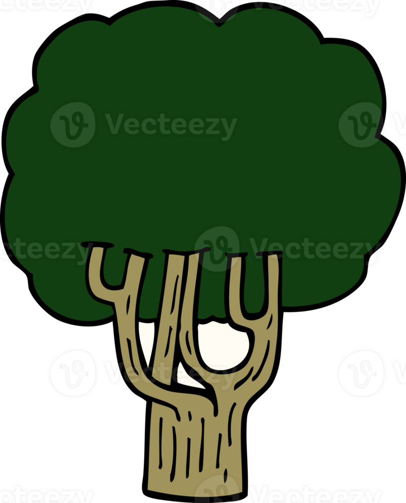 cartoon doodle blooming tree png