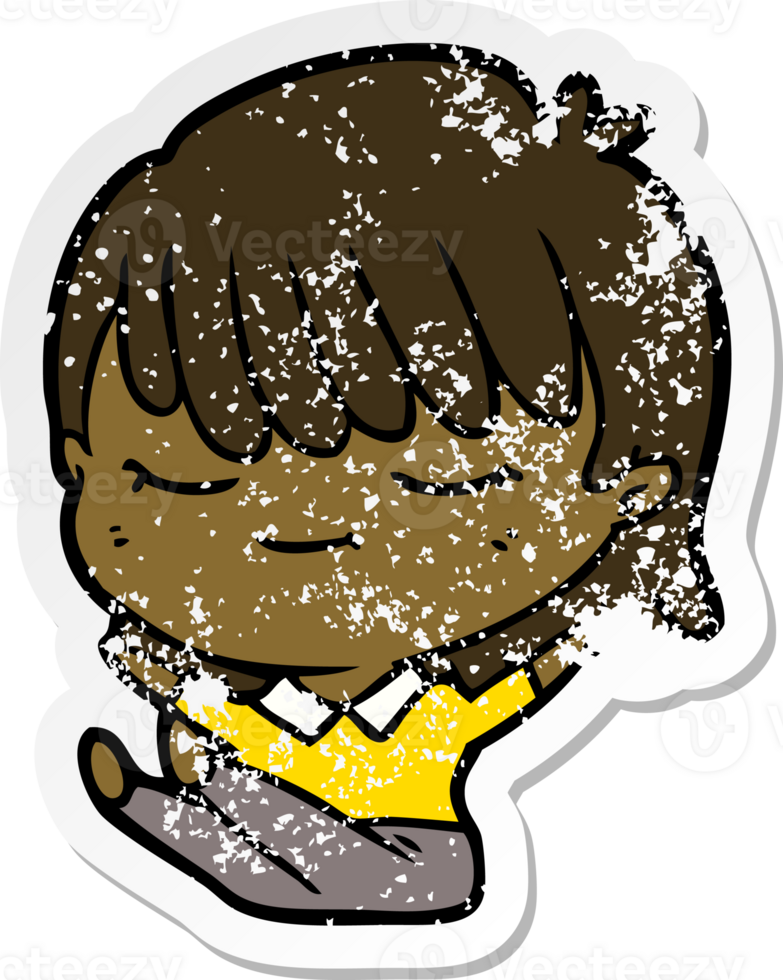 distressed sticker of a cartoon woman png