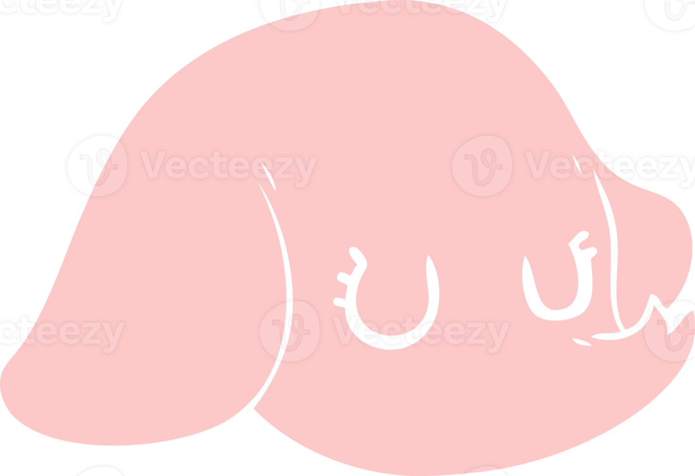 flat color style cartoon elephant face png