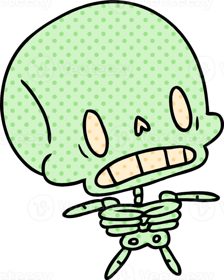 cartoon illustration kawaii cute dead skeleton png