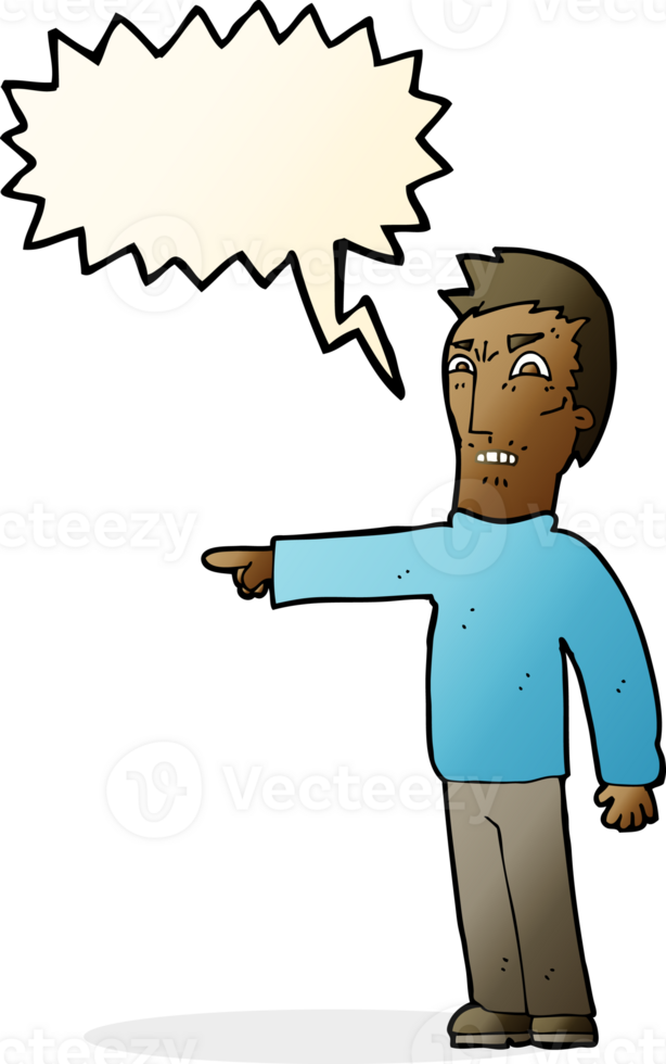 cartoon angry man pointing with speech bubble png