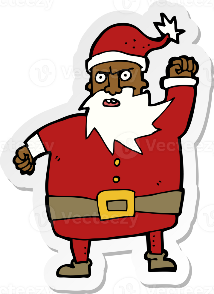 sticker of a cartoon santa claus png