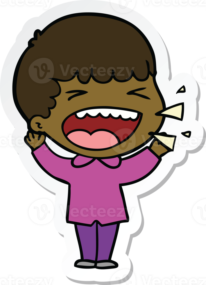 sticker of a cartoon laughing man png