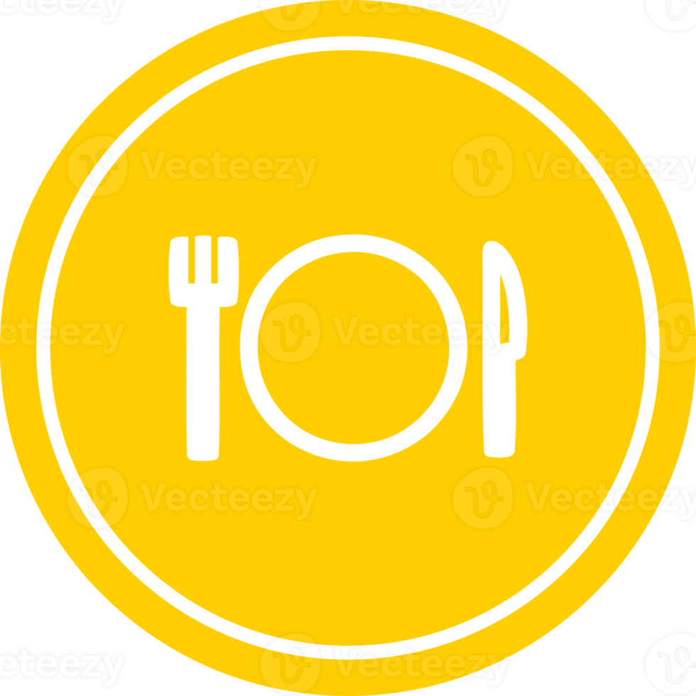 knife fork and plate circular icon symbol png