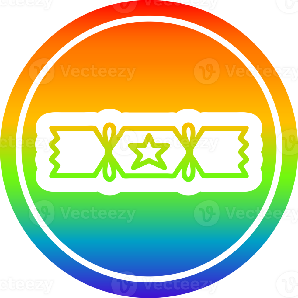 christmas cracker icon with rainbow gradient finish png