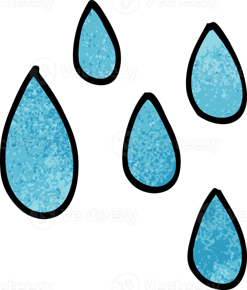 cartoon doodle rain drop png