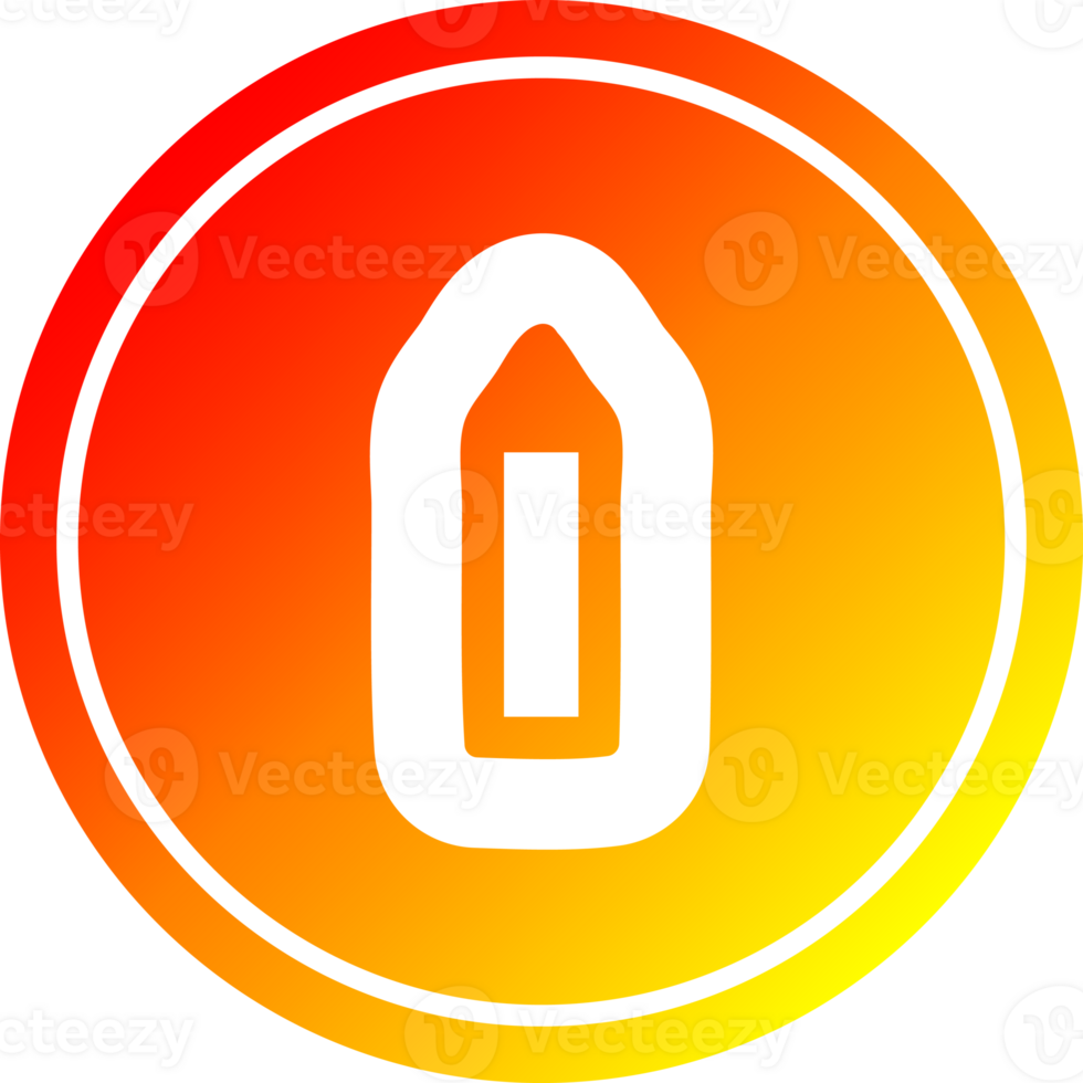 simples lápis circular ícone com caloroso gradiente terminar png