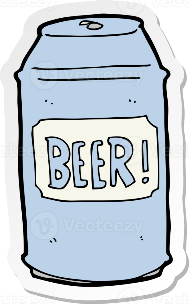 sticker of a cartoon beer can png