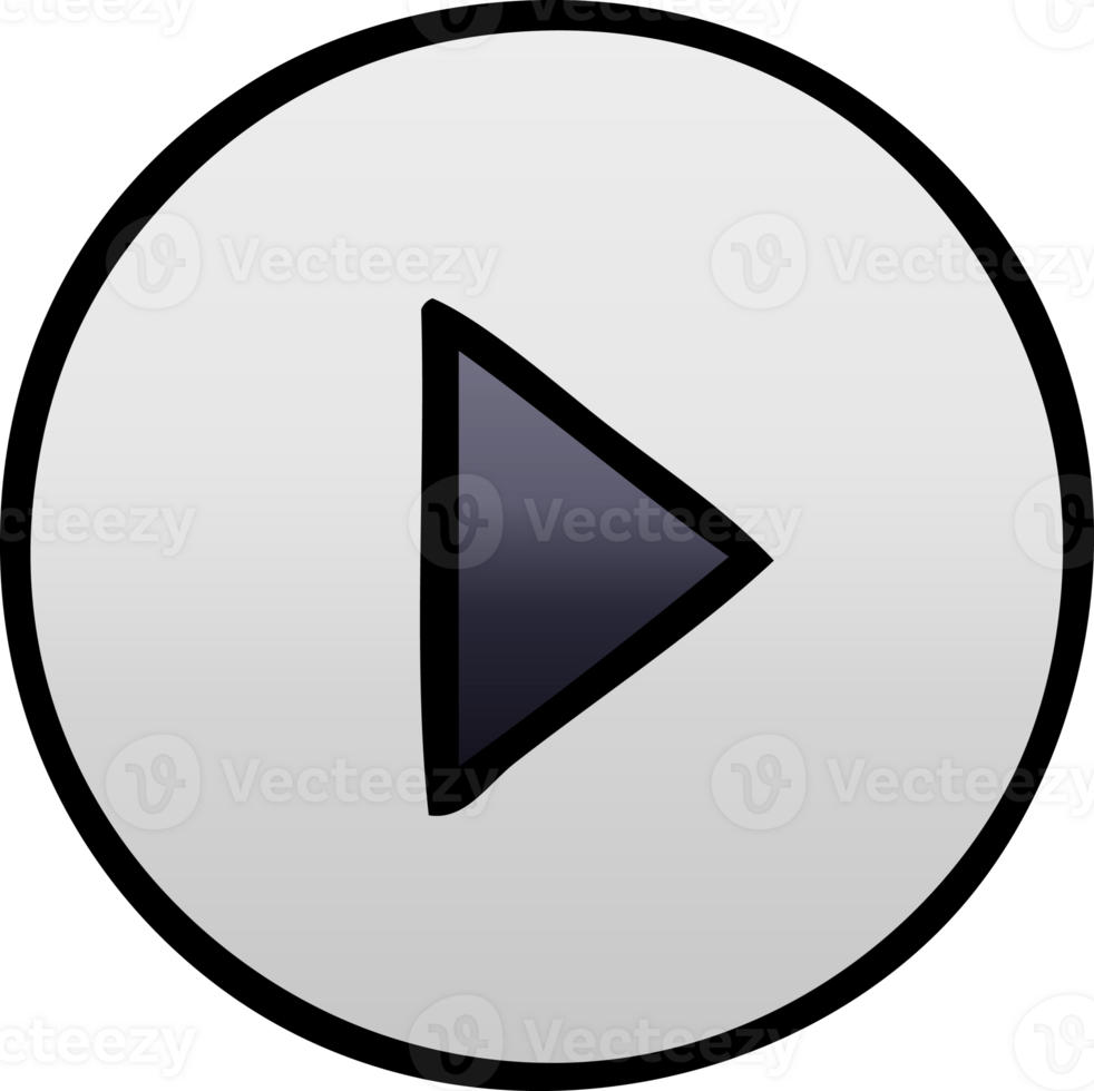 gradient shaded cartoon of a play button png