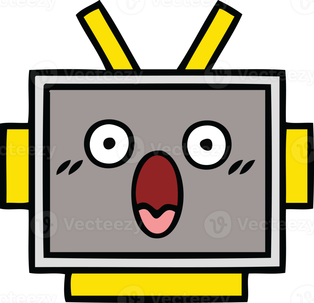 cute cartoon of a robot head png