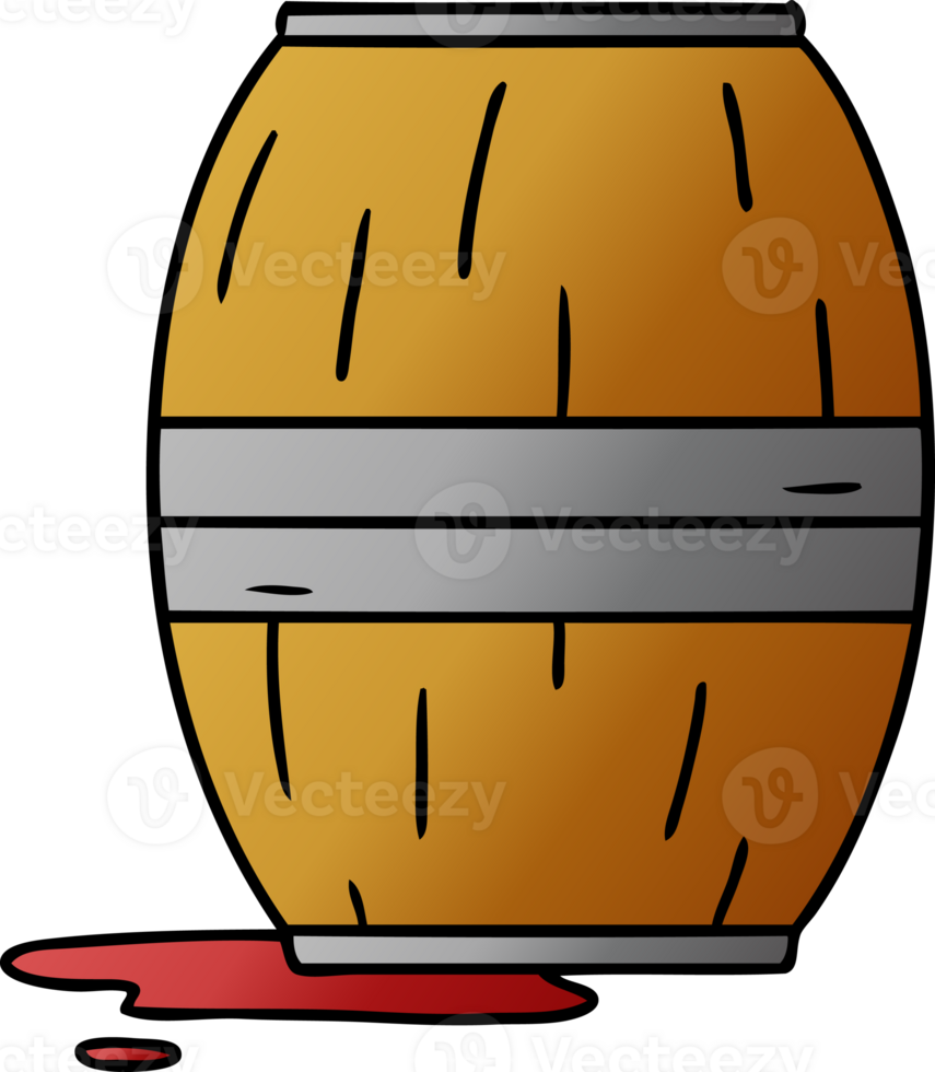 hand drawn gradient cartoon doodle of a wine barrel png