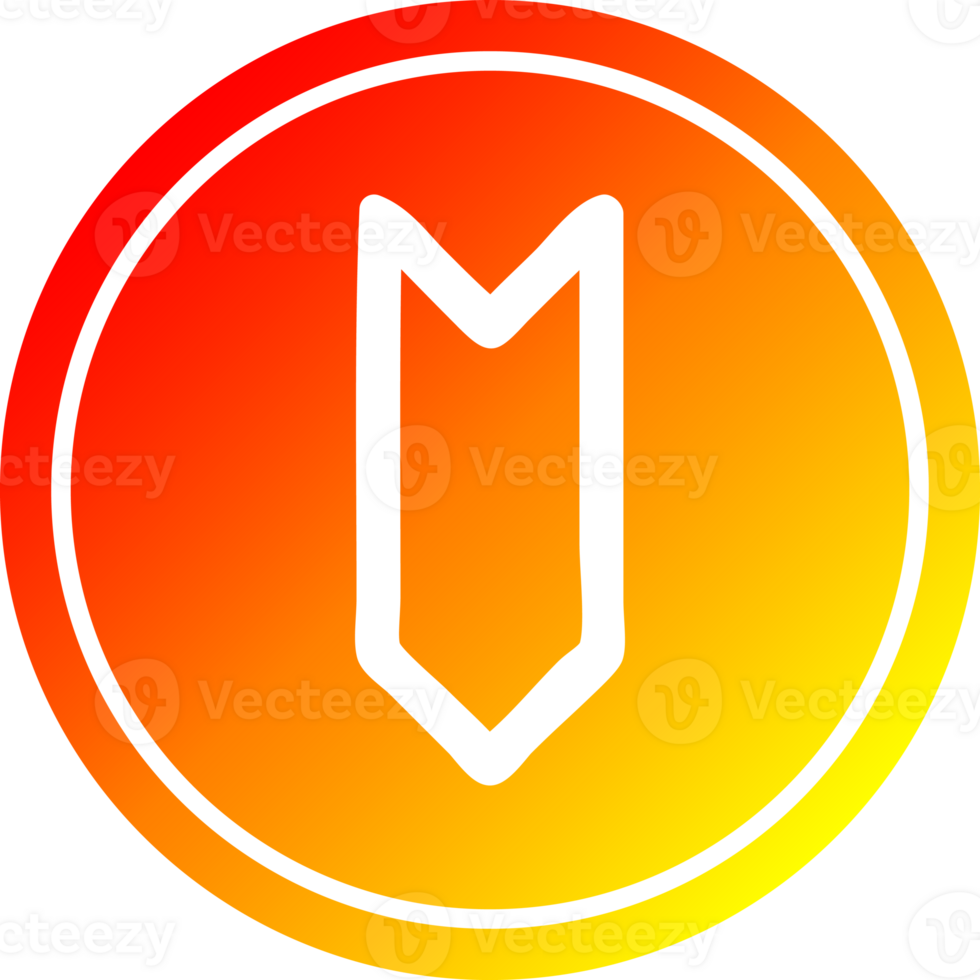 decorative arrow circular icon with warm gradient finish png