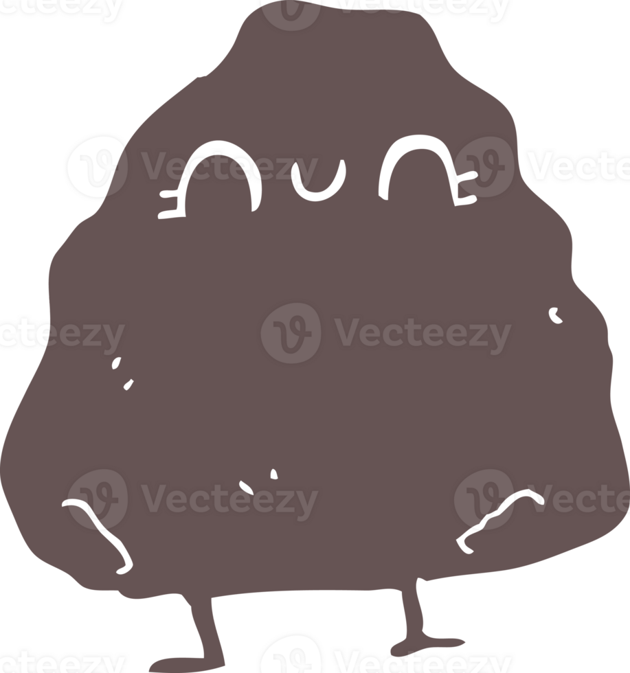 flat color style cartoon rock png