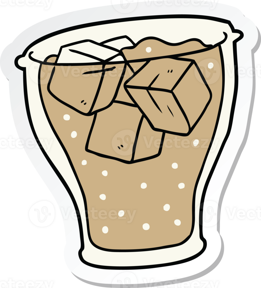 sticker of a cartoon glass of cola png