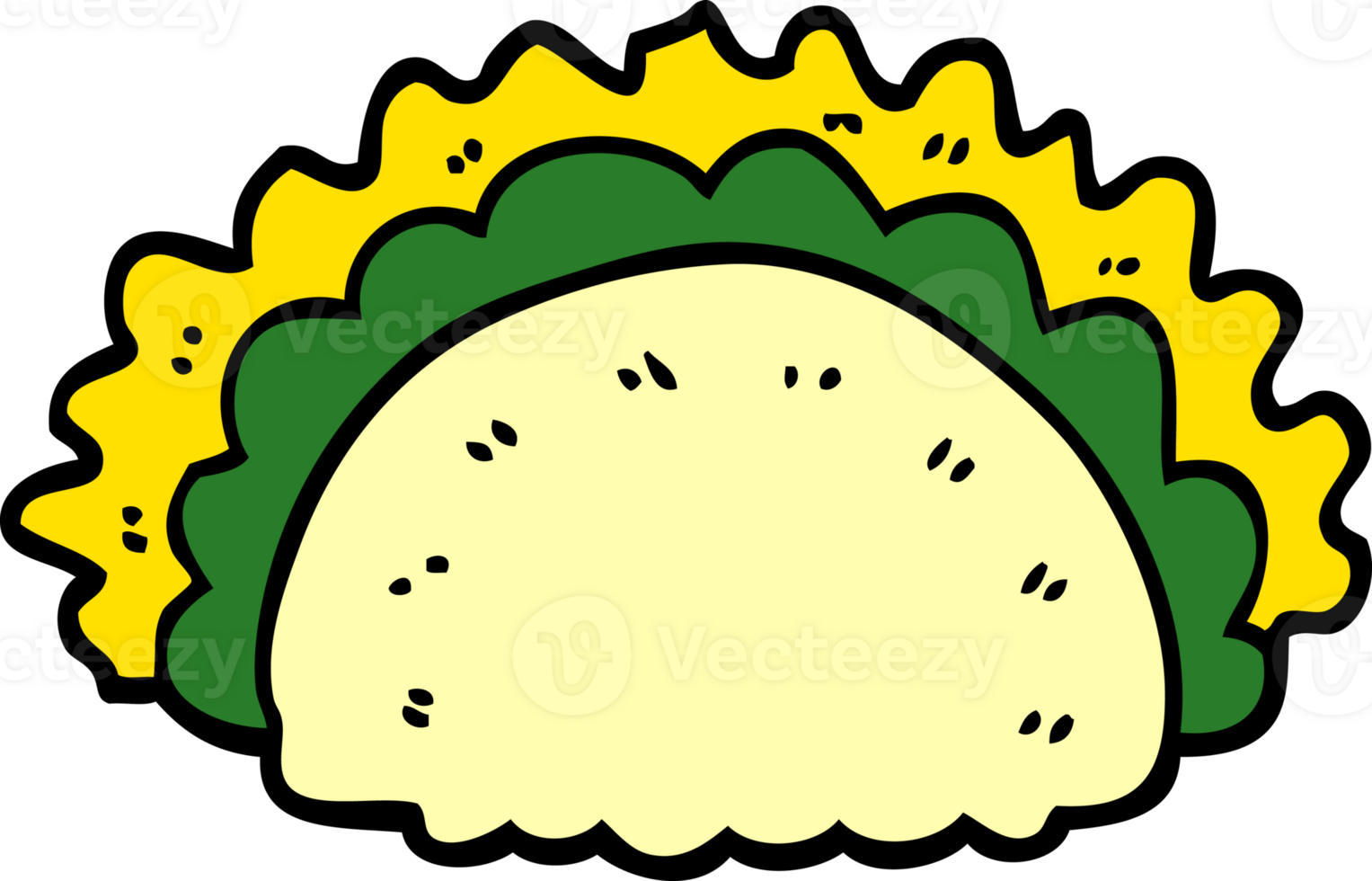 cartoon doodle healthy taco png