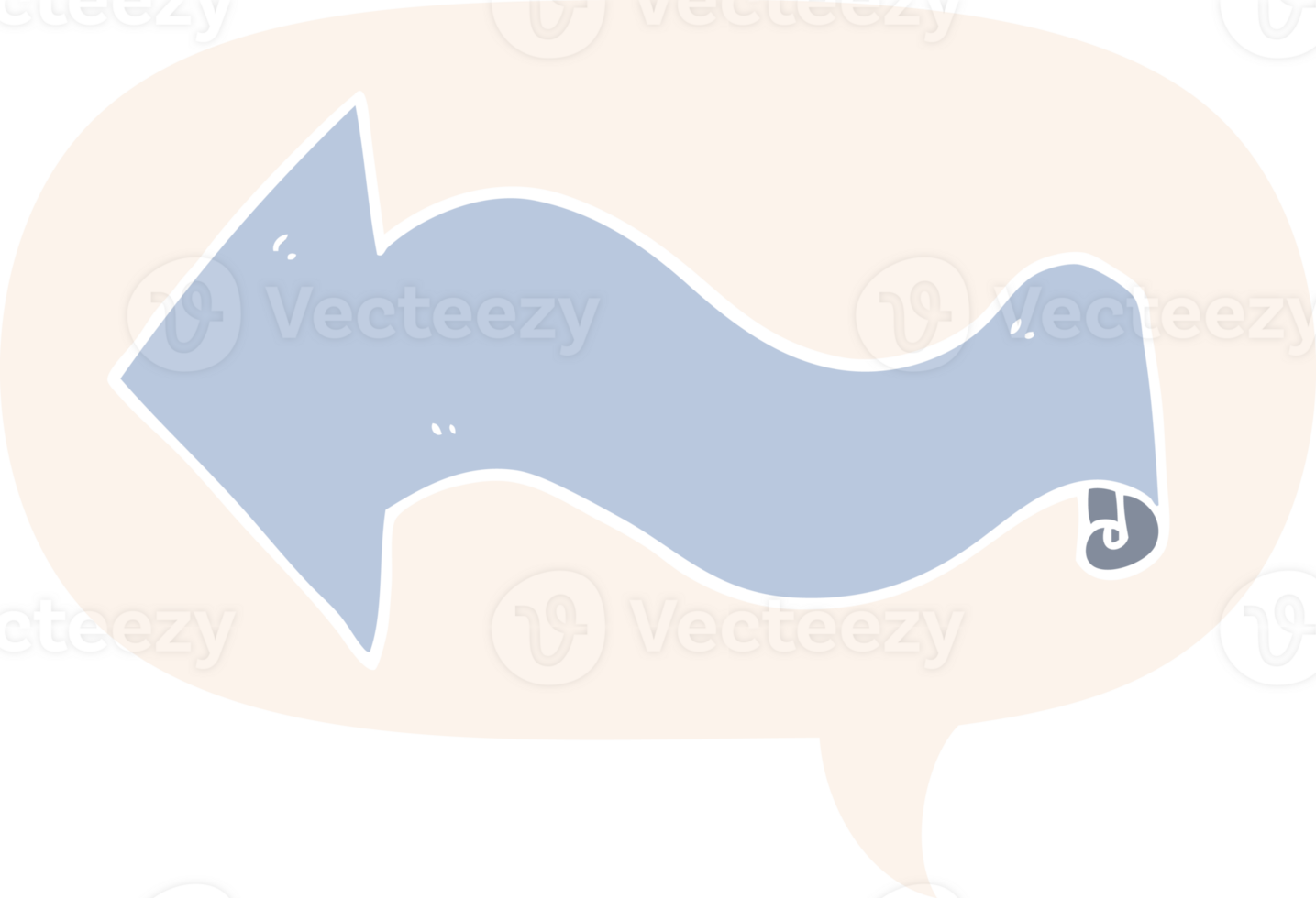 cartoon arrow with speech bubble in retro style png