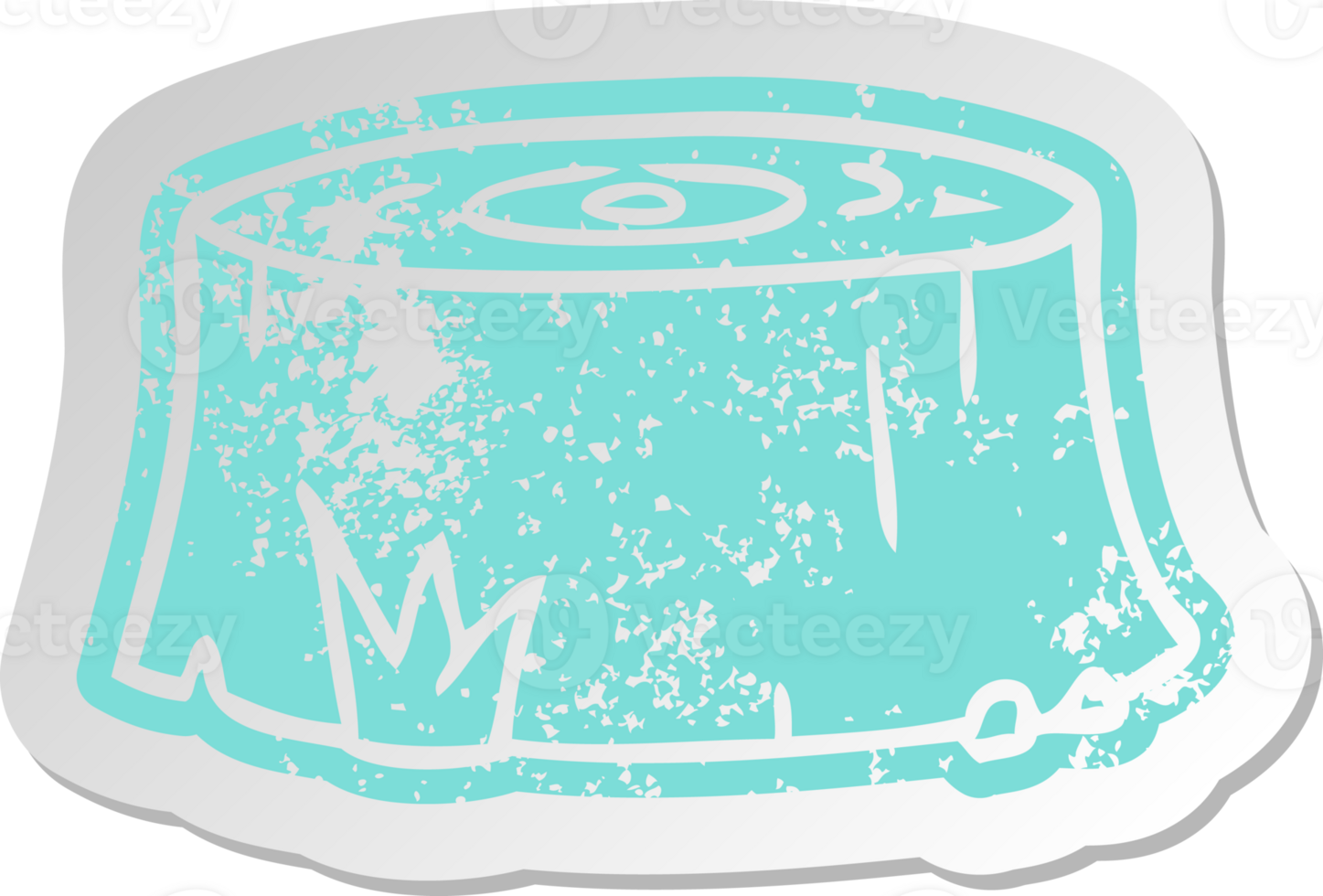 distressed old cartoon sticker of a tree log png