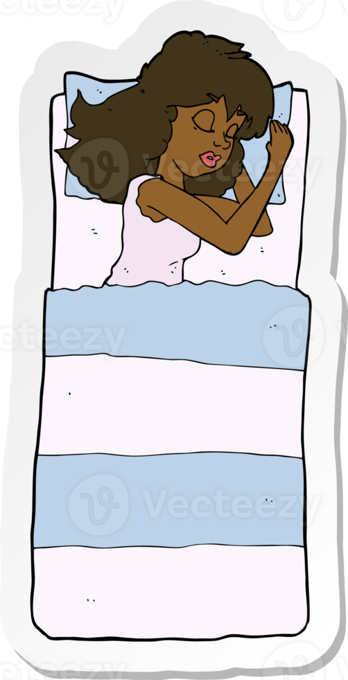 sticker of a cartoon sleeping woman png