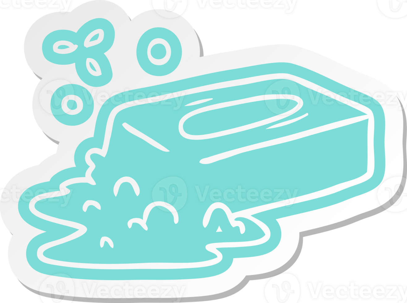cartoon sticker of a bubbled soap png