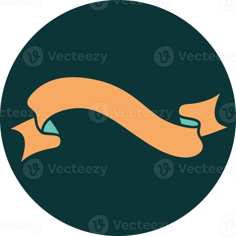iconic tattoo style image of a banner png