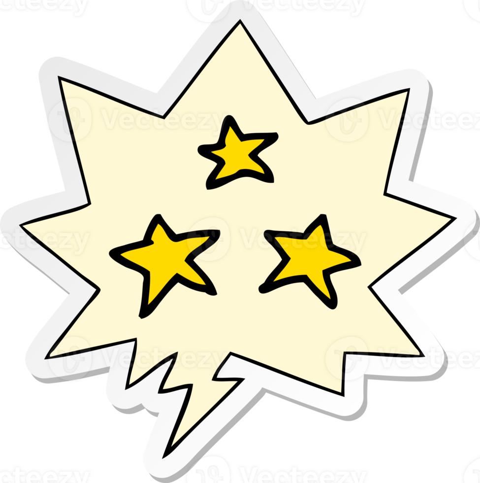 cartoon stars with speech bubble sticker png