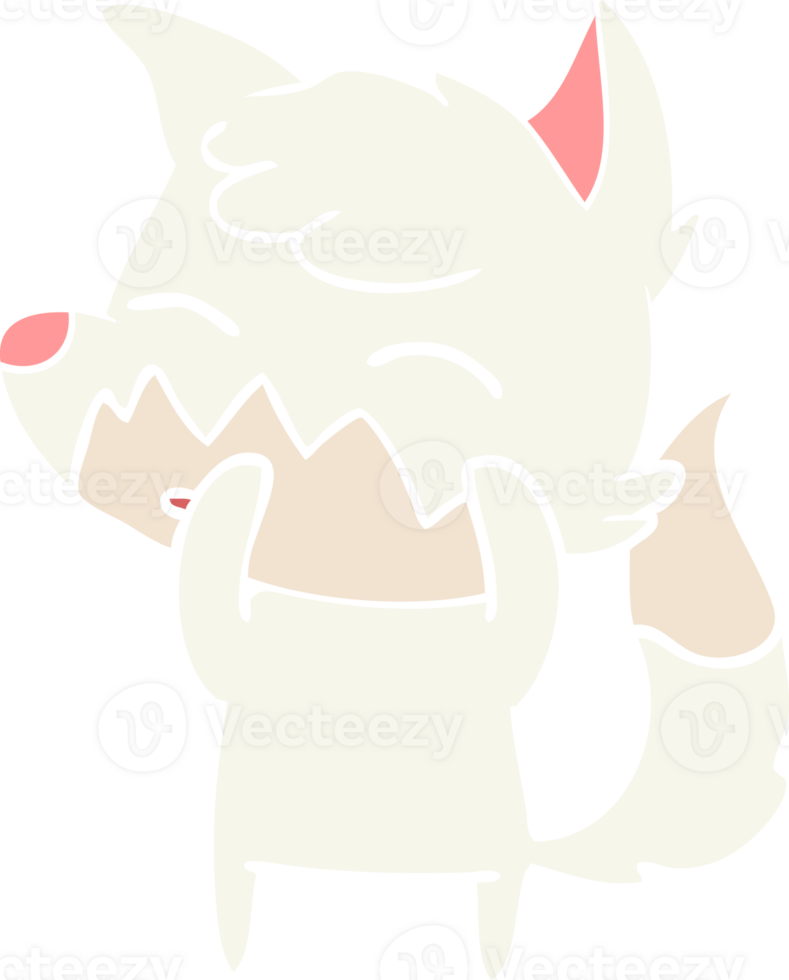 flat color style cartoon fox png