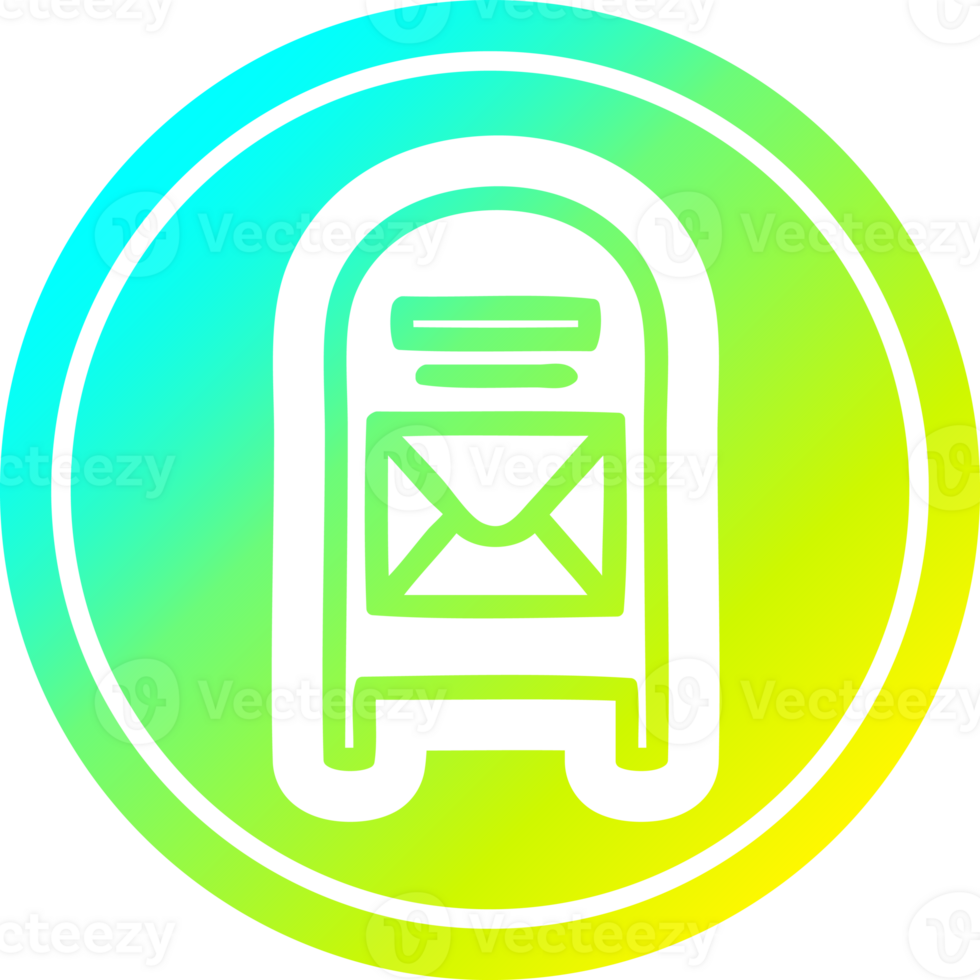 mail box circular in cold gradient spectrum png