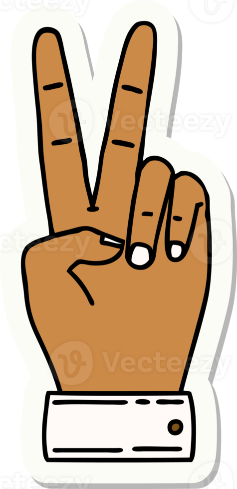 pace simbolo Due dito mano gesto etichetta png