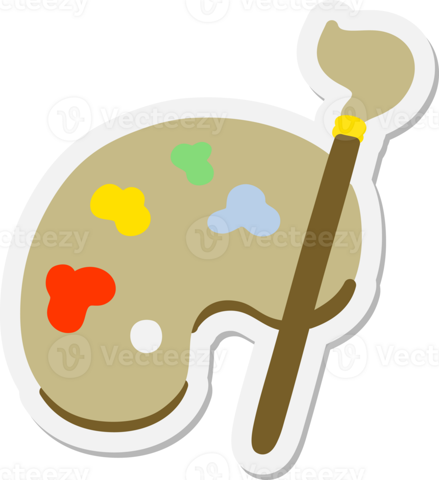 artist palette and brush sticker png