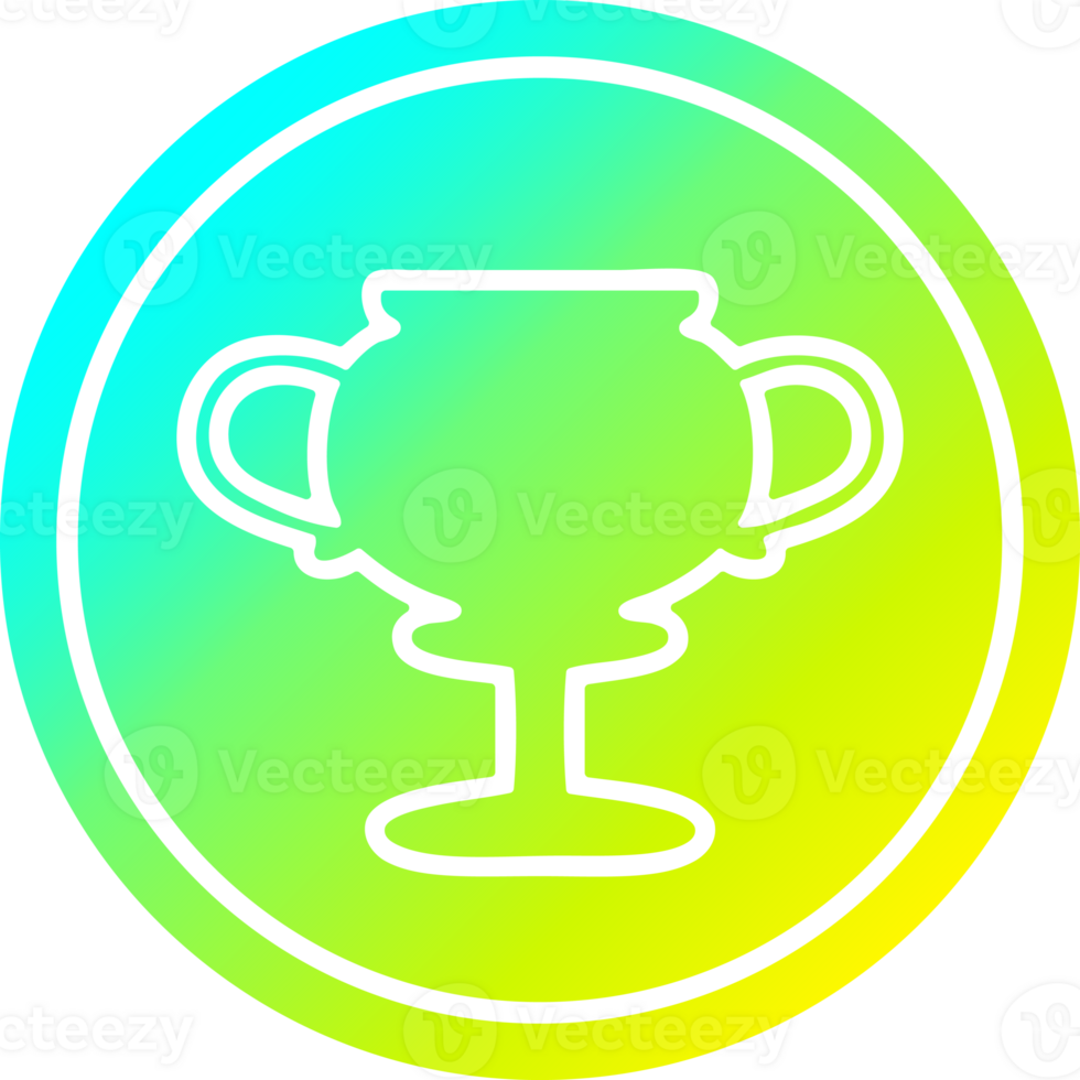 trophy cup circular in cold gradient spectrum png