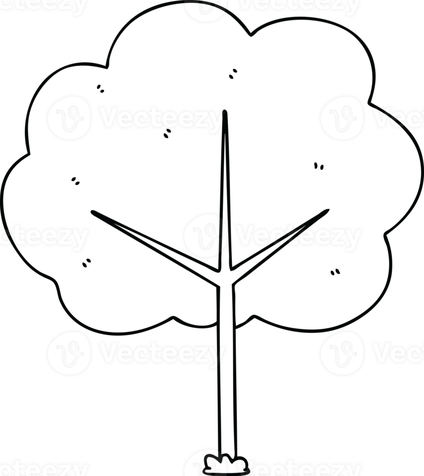 quirky line drawing cartoon tree png