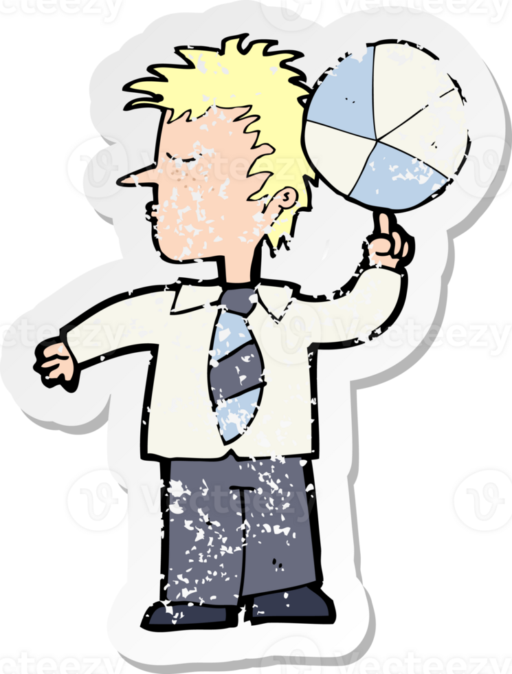 retro distressed sticker of a cartoon school boy with ball png