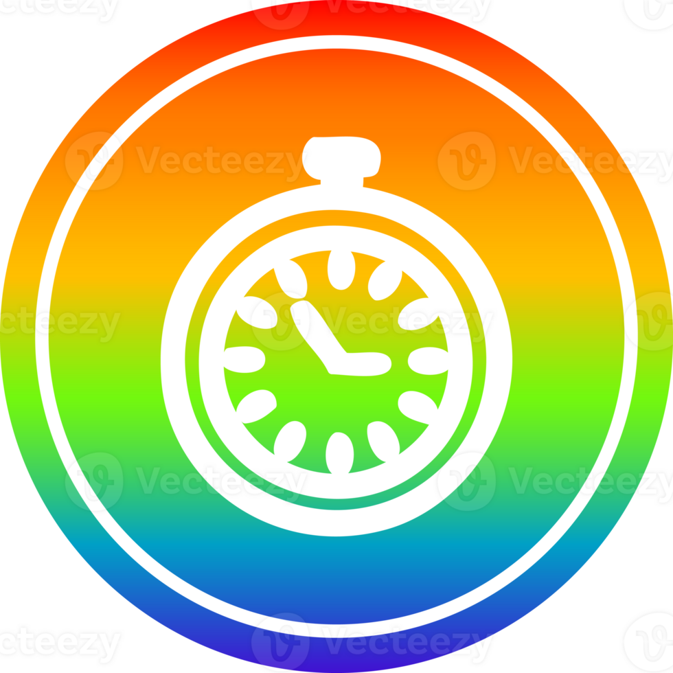 stop watch circular in rainbow spectrum png