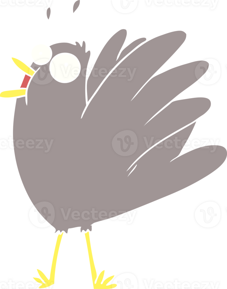 flat color style cartoon bird squawking png