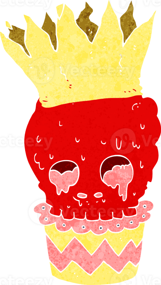 spooky skull cupcake cartoon png
