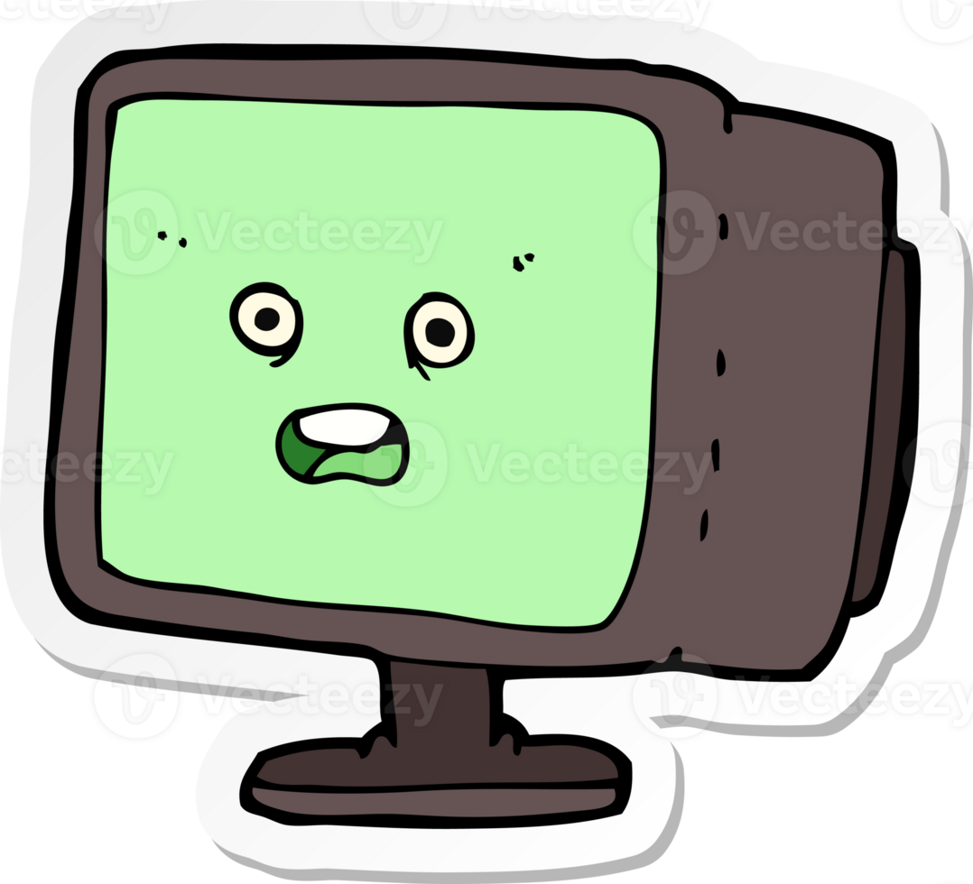 sticker of a cartoon computer screen png