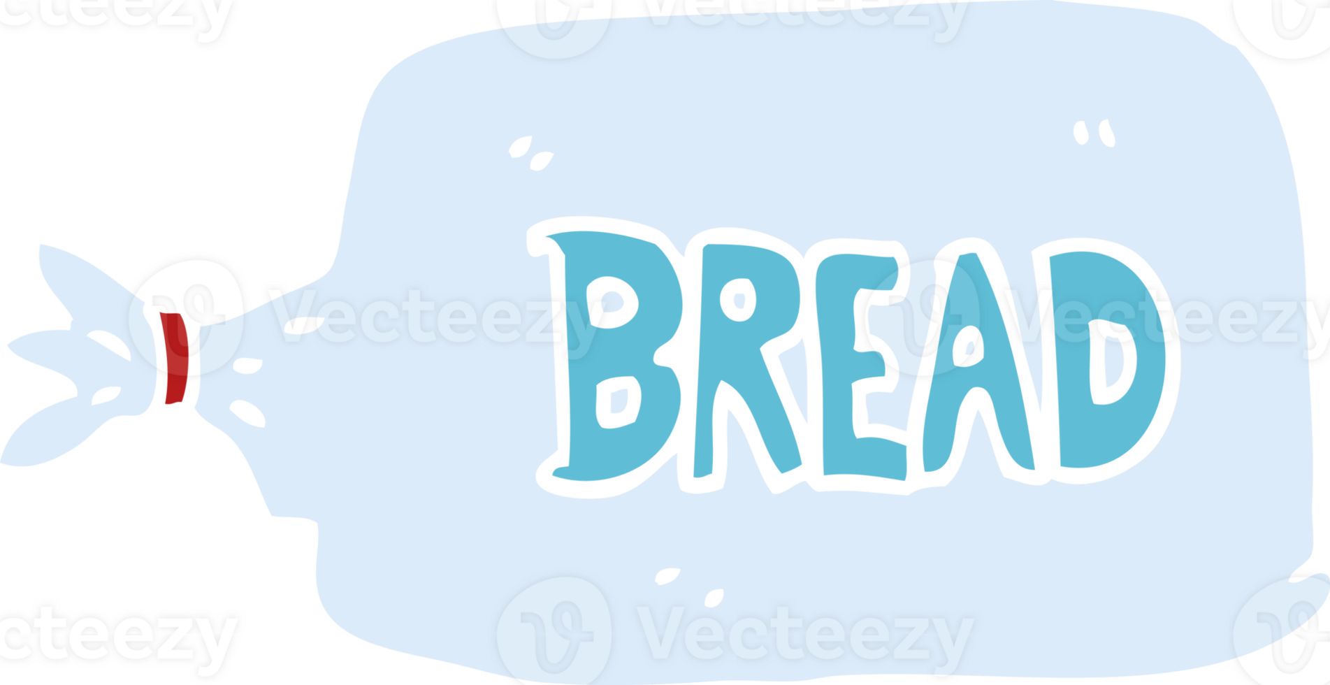 cartoon doodle bread in bag png