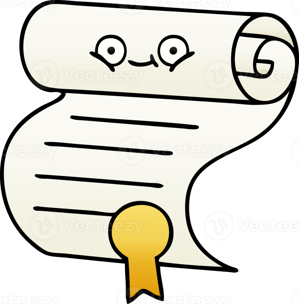 gradient shaded cartoon contract png