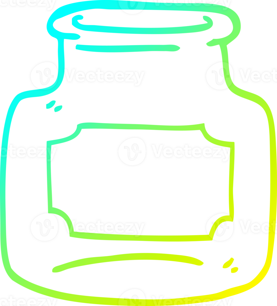 cold gradient line drawing cartoon of clear glass jar png