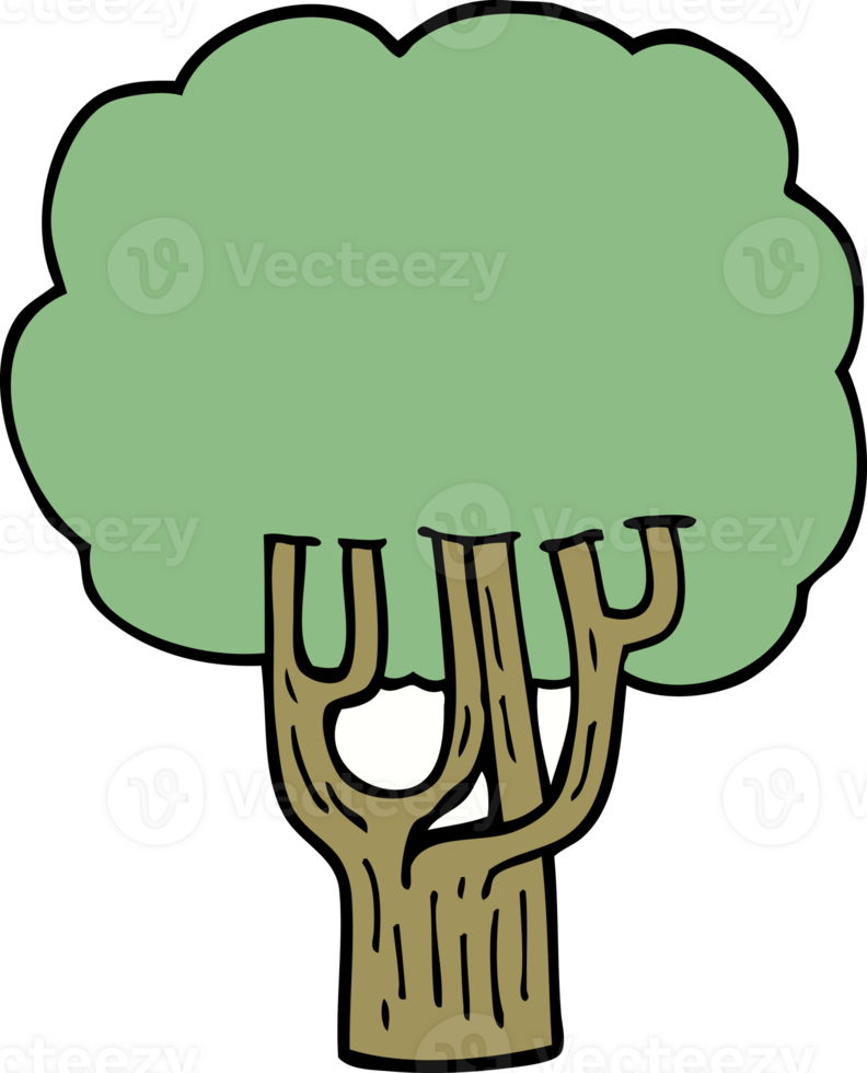cartoon doodle blooming tree png